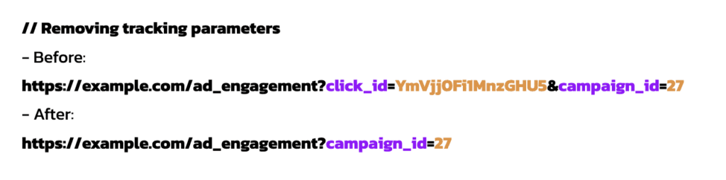 Removing tracking parameters