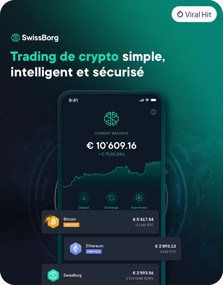 SwissBorg app product demo ad