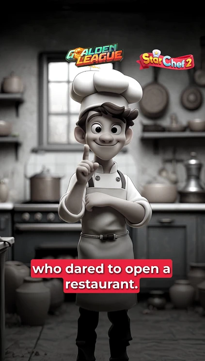 AI character ad for the cooking game Star Chef 2, chef origin story