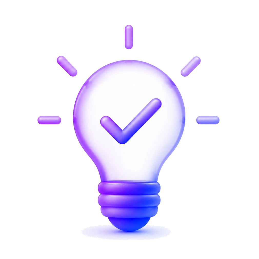 3D lightbulb with a checkmark representing the ROAS bidding strategy